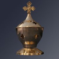 BRASS HIGH QUALITY ENGRAVED INCENSE BURNER CHURCH SUPPLIES