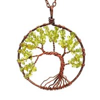 7 Chakra Tree of Life Agate Pendant