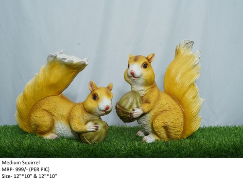 Yellow Medium Squirrel Statue