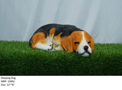 Multi Color Sleeping Dog Statue