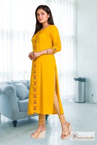 Cotton Embroidery Casual Kurti
