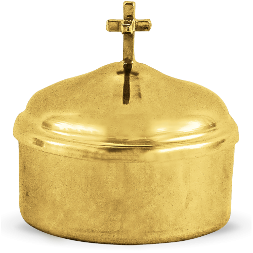 BRASS GOLDEN BAPTISM WITH CROSS CHURCH SUPPLIES