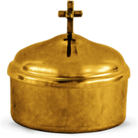 BRASS GOLDEN BAPTISM WITH CROSS CHURCH SUPPLIES