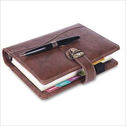 Leather Cover Corporate Diary With Pen Gift Set