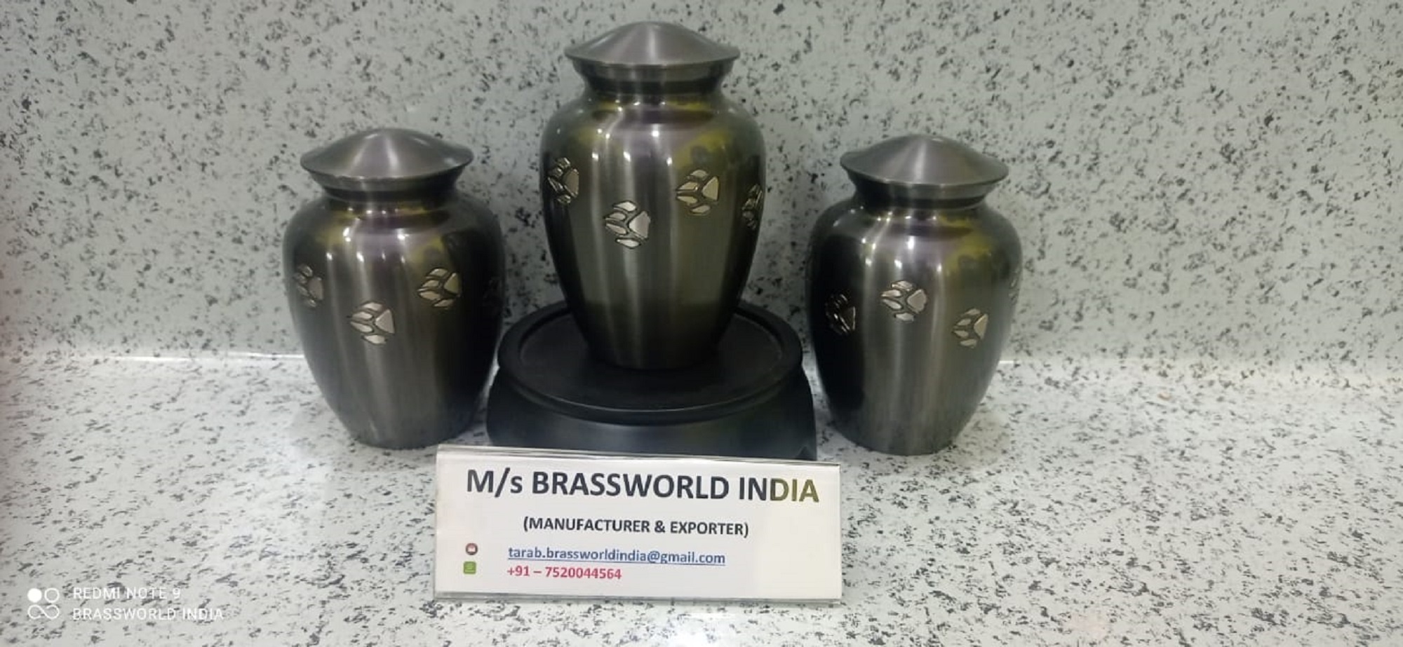 ANTHRACITE GREY PET CREMATION URN FUNERAL SUPPLIES