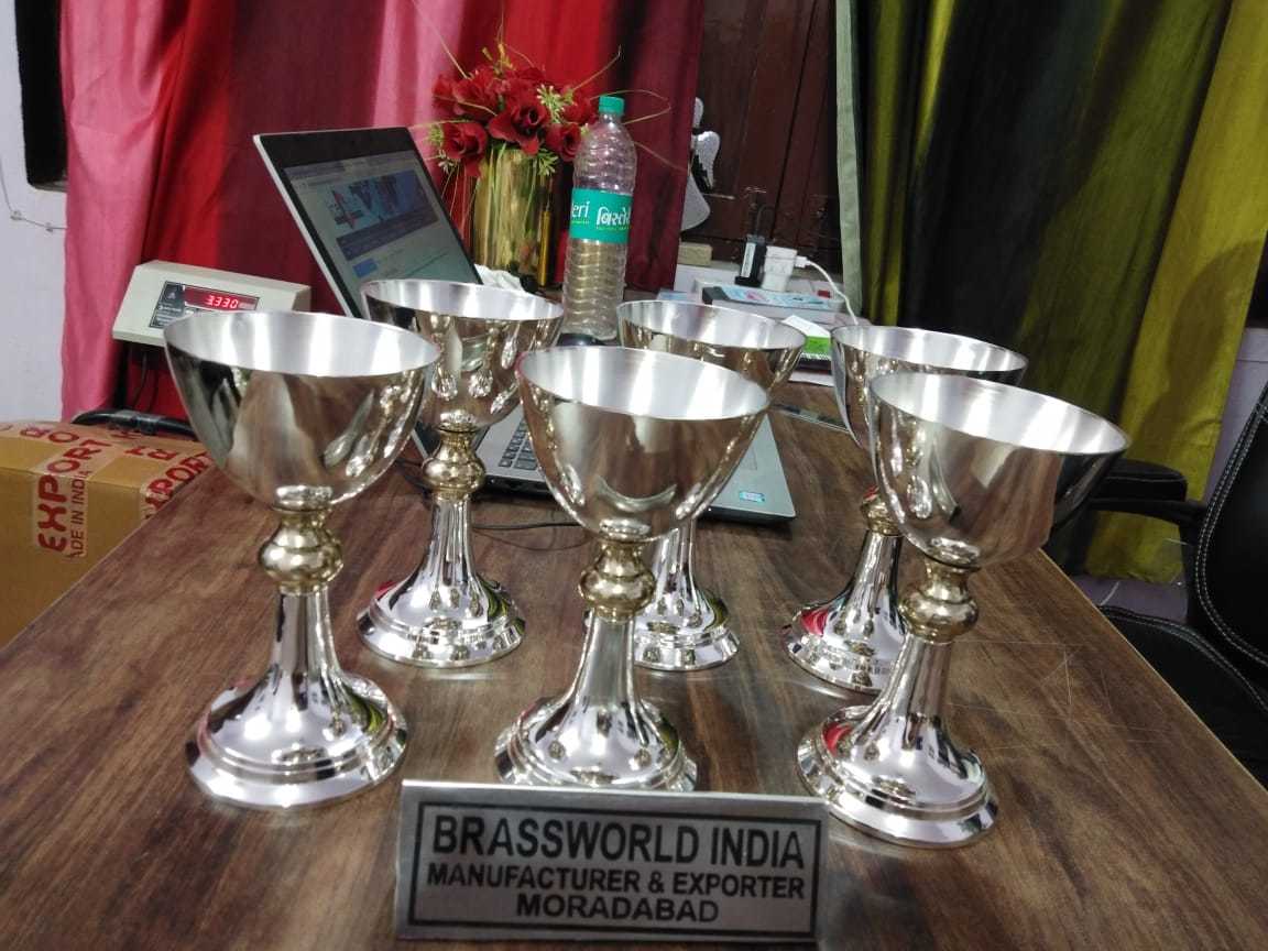 BRASS SHINING CHURCH CHALICE CHURCH SUPPLIES