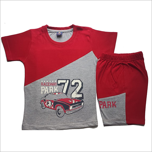 Kids Printed Casual T-Shirt And Shorts Set