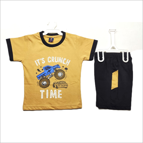 Kids Digital Print Casual T-Shirt And Shorts Set