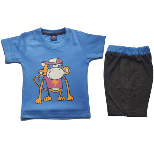 Kids Sinker Cotton Casual T-Shirt And Shorts Set