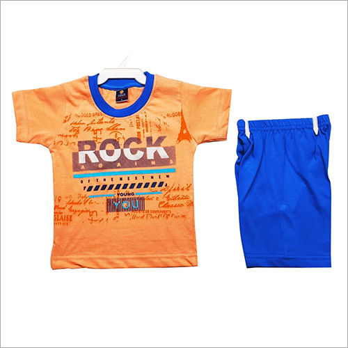 Orange T-shirt And Blue Shorts Age Group: Kids