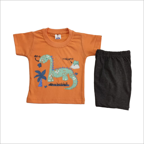Printed Orange T-Shirt and Shorts