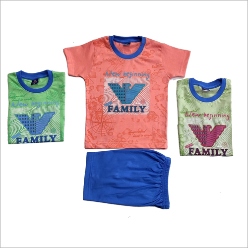 Printed T-shirt and Blue Shorts
