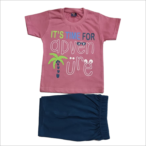 Kids Pink T-Shirt and Blue Shorts