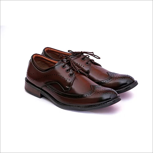 Mens Synthetic Leather Lace Up Brown Shoe