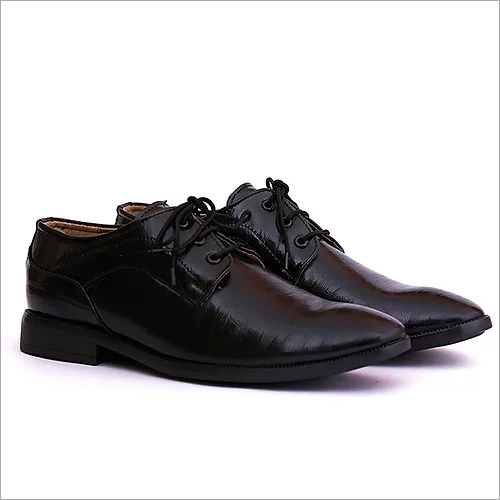 Mens Synthetic Leather Penny Lace Up Black Formal Shoe Footwear