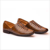 Brown Mens Faux Leather Moccasins Loafers