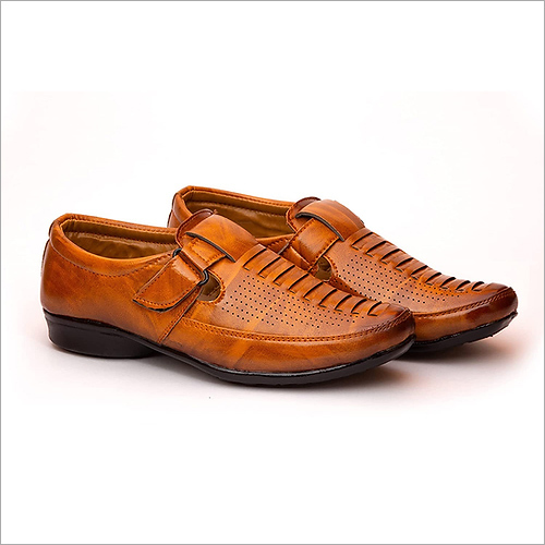 Mens Synthetic Leather Brown Loafers