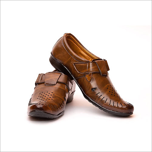 Brown Mens Synthetic Leather Loafers