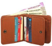 Mens Wallet PU Leather Tan Bi-Fold Gents Purse