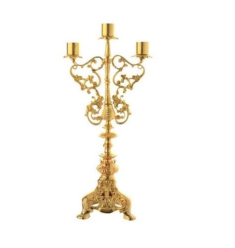 BRASS NEW STYLE ALTAR CANDLE HOLDER CHURCH SUPPLIES