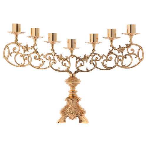 FULL ENGRAVED FIVE ARM CANDELABRA CHURCH SUPPLIES