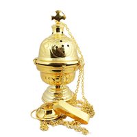 BRASS CHURCH CENSER BOAT AND CENSER WITH STAND CHURCH SUPPLIES