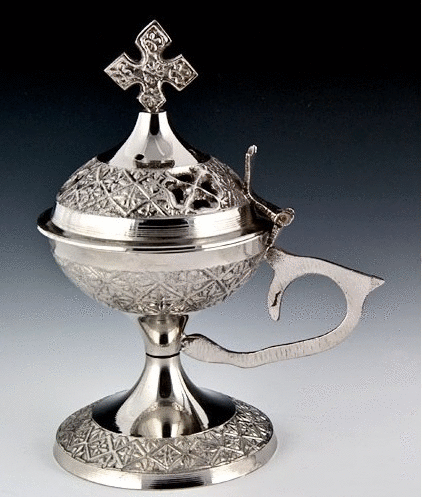 BRASS CHURCH CENSER BOAT AND CENSER WITH STAND CHURCH SUPPLIES