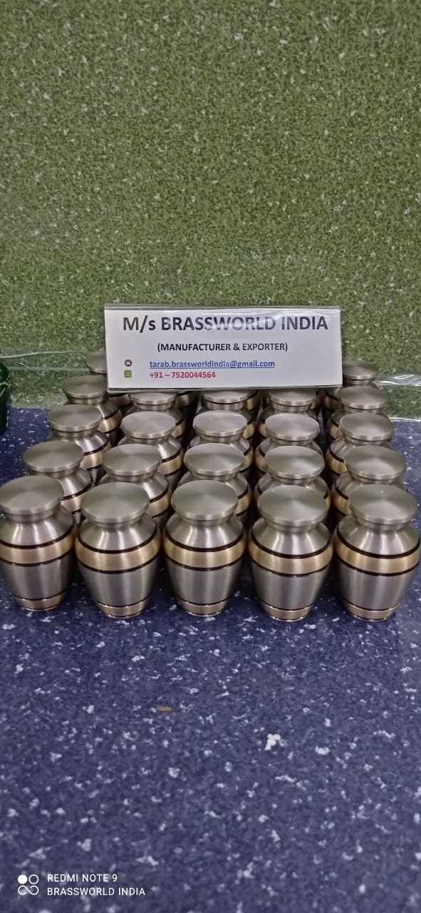 FULL ENGRAVED BRASS MINI CREMATION URN FUNERAL SUPPLIES