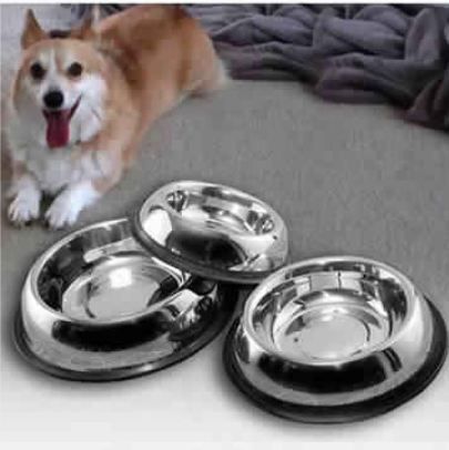 Stainless Steel Plain Round Dog Bowl