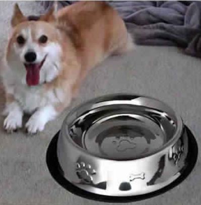 Stainless Steel Embossing Dog Bowl