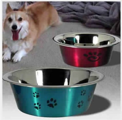 Stainless Steel Colored Designer Pet Bowls