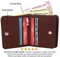 Mens Wallet PU Leather Brown Bi-Fold Gents Purse