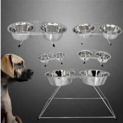 Stainless Steel Double Bowl With Adjustable Stand