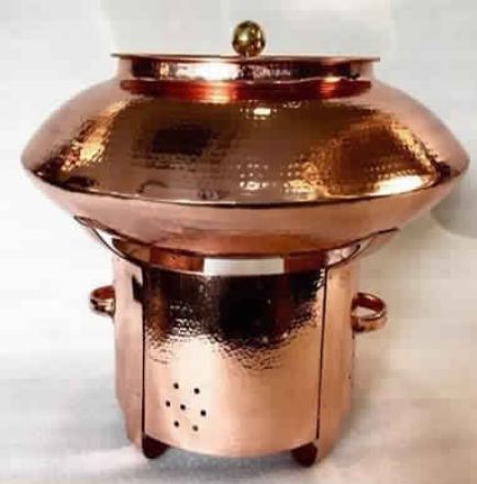 Copper Hammered Finished Biryani Mutter Kulcha Set