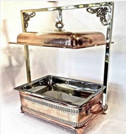 Copper Hammered Taj Mahal chafing dish