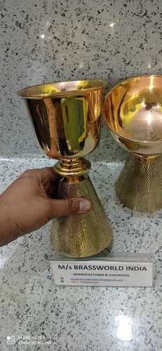 BRASS FULL ENGRAVED CHALICE CHURCH SUPPLIES