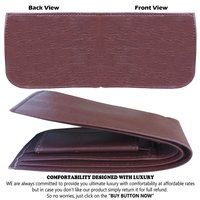 Mens Wallet PU Leather Brown Bi-Fold Gents Purse