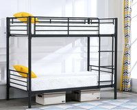 Ms Heavy Duty Double Bunk Bed In Black Carpenter Assembly
