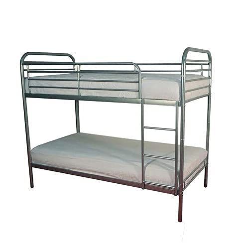 Metal Double Cot Bunk Hostel Bed (Silver)
