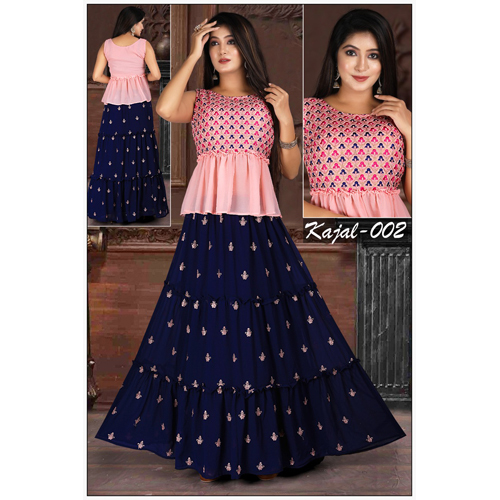 Designer Attractive Look Ladies Crop Top With Gagra Lehngas