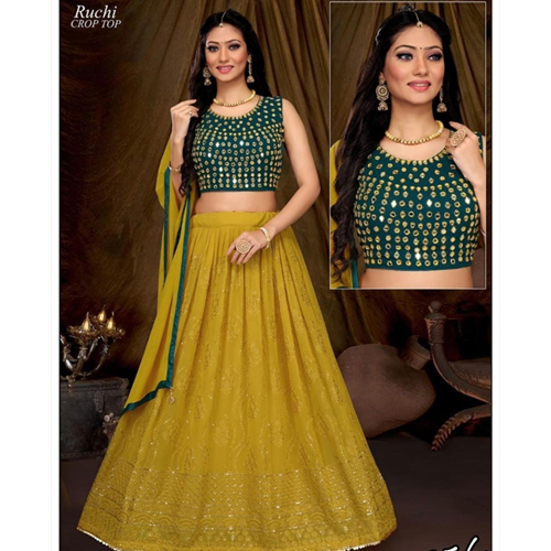 Designer Crop Top With Gagra Lehngas