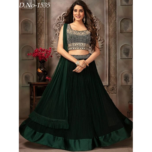 Ladies Crop Top With Gagra Lehngas