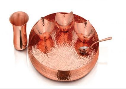 Handmade Pure Copper Traditional Kitchen Dinner Set Of 6 pcs