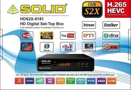  Solid Hds2X-8181 H.265 H.265 Dvb-S2X फुल एचडी डिजिटल इट बॉक्स/सेट-टॉप बॉक्स एप्लीकेशन: टेलीविज़न में चैनल देखना 