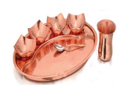 Handmade Pure Copper Traditional Kitchen Dinner Set 7 pcs