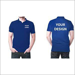 Blue Printed Corporate T-Shirt