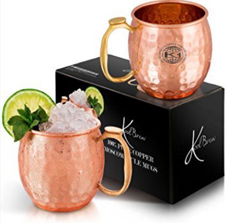 2 Copper Round Hammered Mule In Gift Box