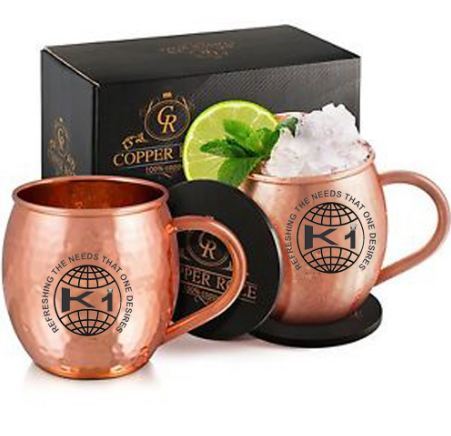 2 Copper Hammered Mule Mug