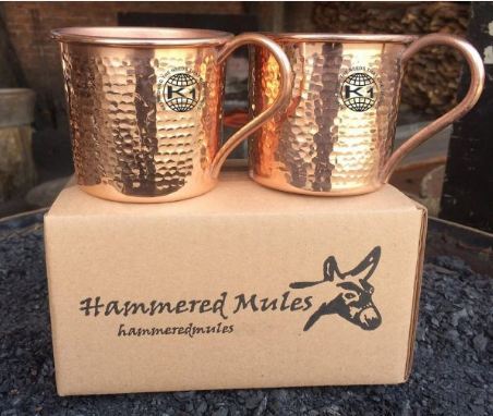 2 Copper Hammered Mule Mug