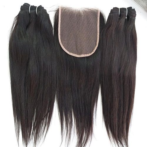 Straight Human Hair Extensions double machine weft